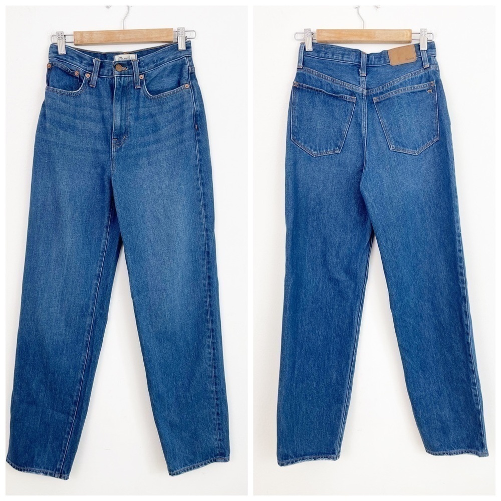Madewell Trendy Baggy Straight High Rise Trendy Casual Distressed Denim Jeans 24